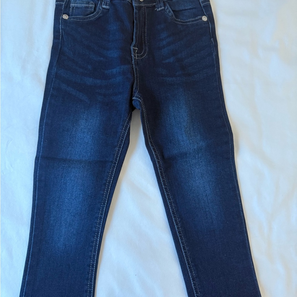 7 For All Mankind Blue Classic Straight Leg Jeans